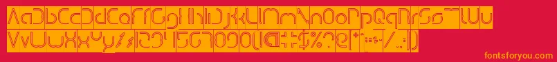 DismechaHollowInverse Font – Orange Fonts on Red Background
