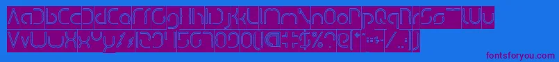 DismechaHollowInverse-Schriftart – Violette Schriften auf blauem Hintergrund