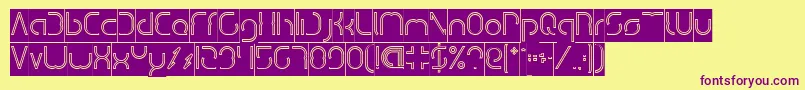 DismechaHollowInverse Font – Purple Fonts on Yellow Background