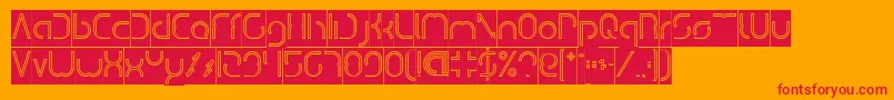 フォントDismechaHollowInverse – オレンジの背景に赤い文字