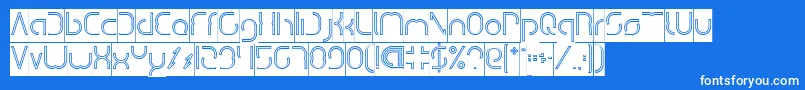 DismechaHollowInverse Font – White Fonts on Blue Background