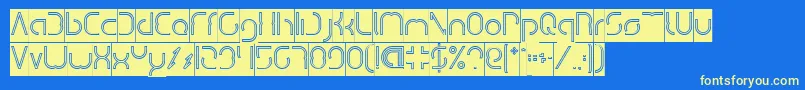 DismechaHollowInverse Font – Yellow Fonts on Blue Background