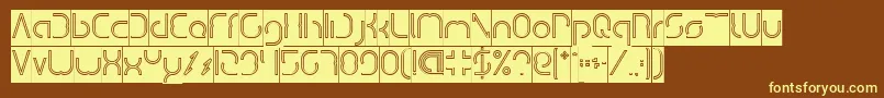 DismechaHollowInverse Font – Yellow Fonts on Brown Background