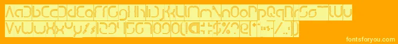 Czcionka DismechaHollowInverse – żółte czcionki na pomarańczowym tle