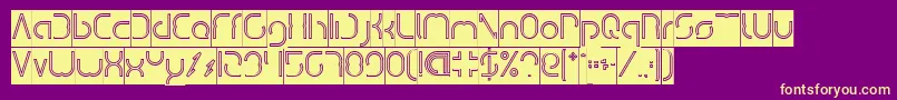 DismechaHollowInverse Font – Yellow Fonts on Purple Background