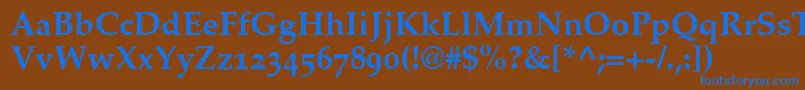 CriteriaOldstyleSsiBoldOldStyleFigures-Schriftart – Blaue Schriften auf braunem Hintergrund
