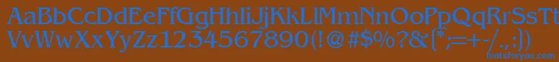 フォントBenjaminserifRegular – 茶色の背景に青い文字