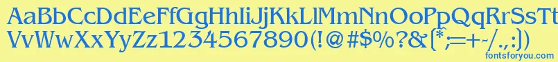 BenjaminserifRegular Font – Blue Fonts on Yellow Background