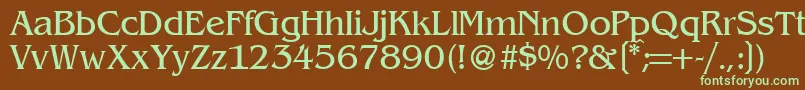 BenjaminserifRegular Font – Green Fonts on Brown Background