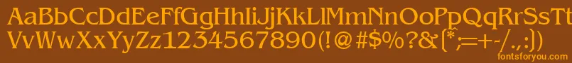 BenjaminserifRegular Font – Orange Fonts on Brown Background