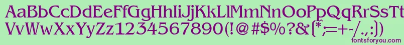 BenjaminserifRegular-Schriftart – Violette Schriften auf grünem Hintergrund