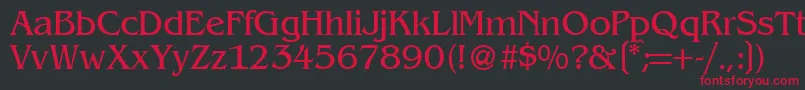 BenjaminserifRegular Font – Red Fonts on Black Background