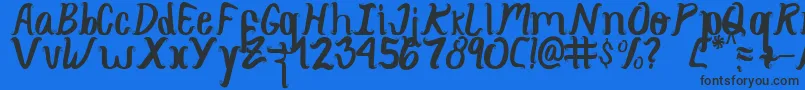 Curlysimpleperfect Font – Black Fonts on Blue Background