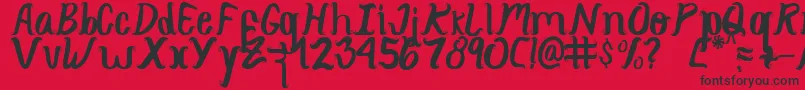 Curlysimpleperfect Font – Black Fonts on Red Background