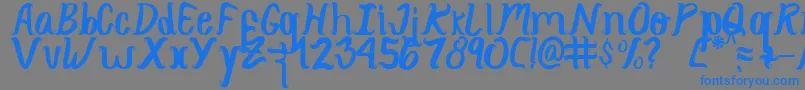 Curlysimpleperfect Font – Blue Fonts on Gray Background