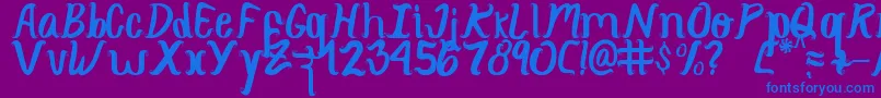 Curlysimpleperfect Font – Blue Fonts on Purple Background