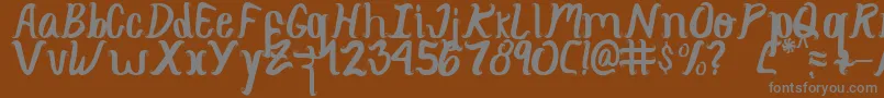 Curlysimpleperfect Font – Gray Fonts on Brown Background