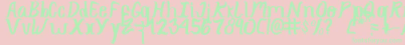 Curlysimpleperfect Font – Green Fonts on Pink Background