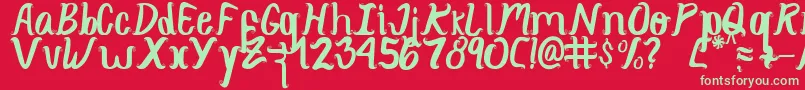 Curlysimpleperfect Font – Green Fonts on Red Background