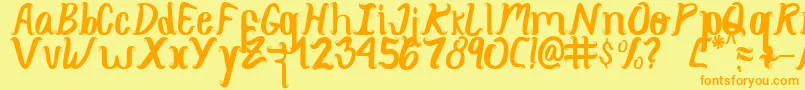 Curlysimpleperfect Font – Orange Fonts on Yellow Background