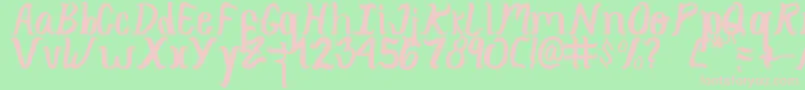 Curlysimpleperfect Font – Pink Fonts on Green Background