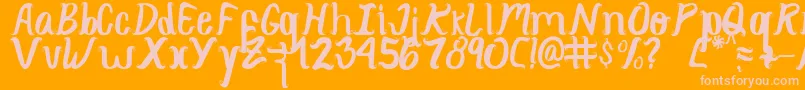 Curlysimpleperfect Font – Pink Fonts on Orange Background