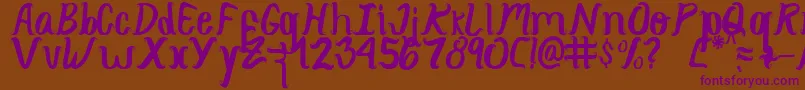 Curlysimpleperfect Font – Purple Fonts on Brown Background