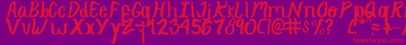 Curlysimpleperfect Font – Red Fonts on Purple Background