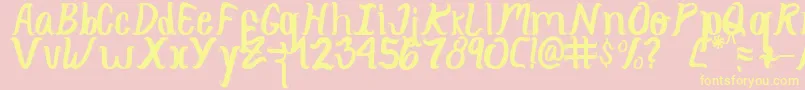 Curlysimpleperfect Font – Yellow Fonts on Pink Background