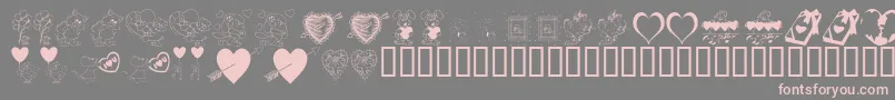 フォントKrBeMine – 灰色の背景にピンクのフォント