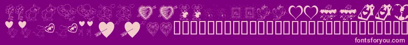 フォントKrBeMine – 紫の背景にピンクのフォント