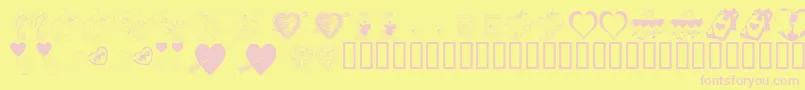 KrBeMine-Schriftart – Rosa Schriften auf gelbem Hintergrund
