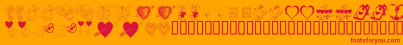 fuente KrBeMine – Fuentes Rojas Sobre Fondo Naranja