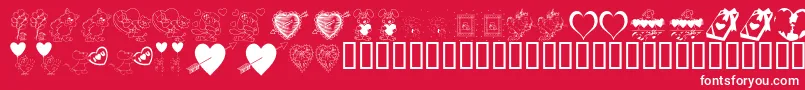 KrBeMine-Schriftart – Weiße Schriften auf rotem Hintergrund