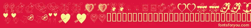 fuente KrBeMine – Fuentes Amarillas Sobre Fondo Rojo