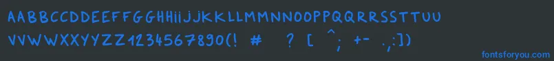 Czcionka DkerFeltpen – niebieskie czcionki na czarnym tle