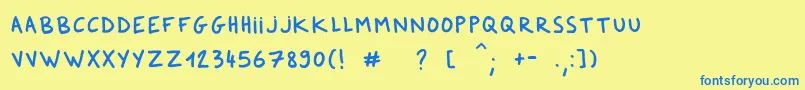 DkerFeltpen Font – Blue Fonts on Yellow Background