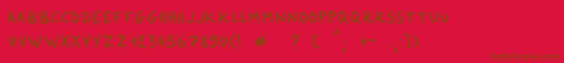 DkerFeltpen Font – Brown Fonts on Red Background
