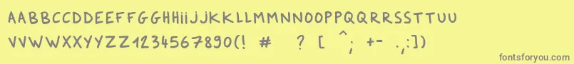 Więcej informacji o czcionce DkerFeltpen Czcionka DkerFeltpen – szare czcionki na żółtym tle