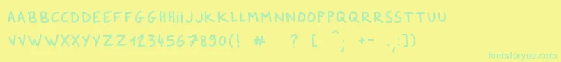 Подробнее о шрифте DkerFeltpen Шрифт DkerFeltpen – зелёные шрифты на жёлтом фоне