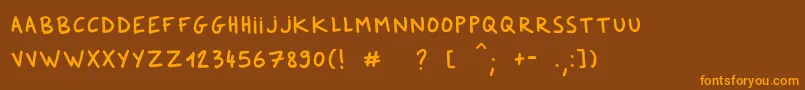 DkerFeltpen-Schriftart – Orangefarbene Schriften auf braunem Hintergrund