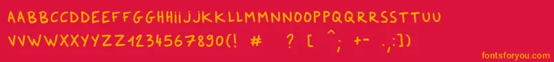 DkerFeltpen Font – Orange Fonts on Red Background