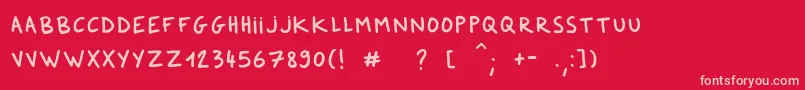DkerFeltpen Font – Pink Fonts on Red Background