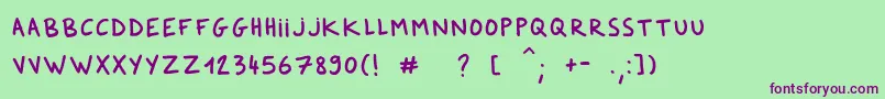 DkerFeltpen Font – Purple Fonts on Green Background