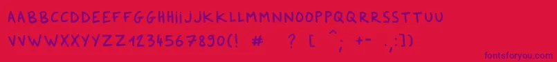 DkerFeltpen Font – Purple Fonts on Red Background