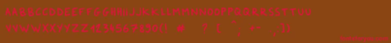 DkerFeltpen Font – Red Fonts on Brown Background