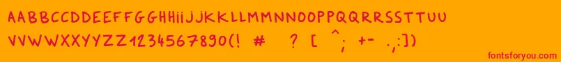 DkerFeltpen Font – Red Fonts on Orange Background