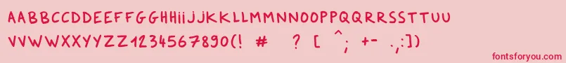 DkerFeltpen Font – Red Fonts on Pink Background
