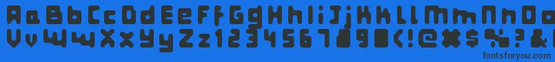 Fatprg-Schriftart – Schwarze Schriften auf blauem Hintergrund