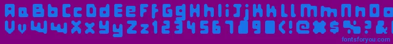 フォントFatprg – 紫色の背景に青い文字